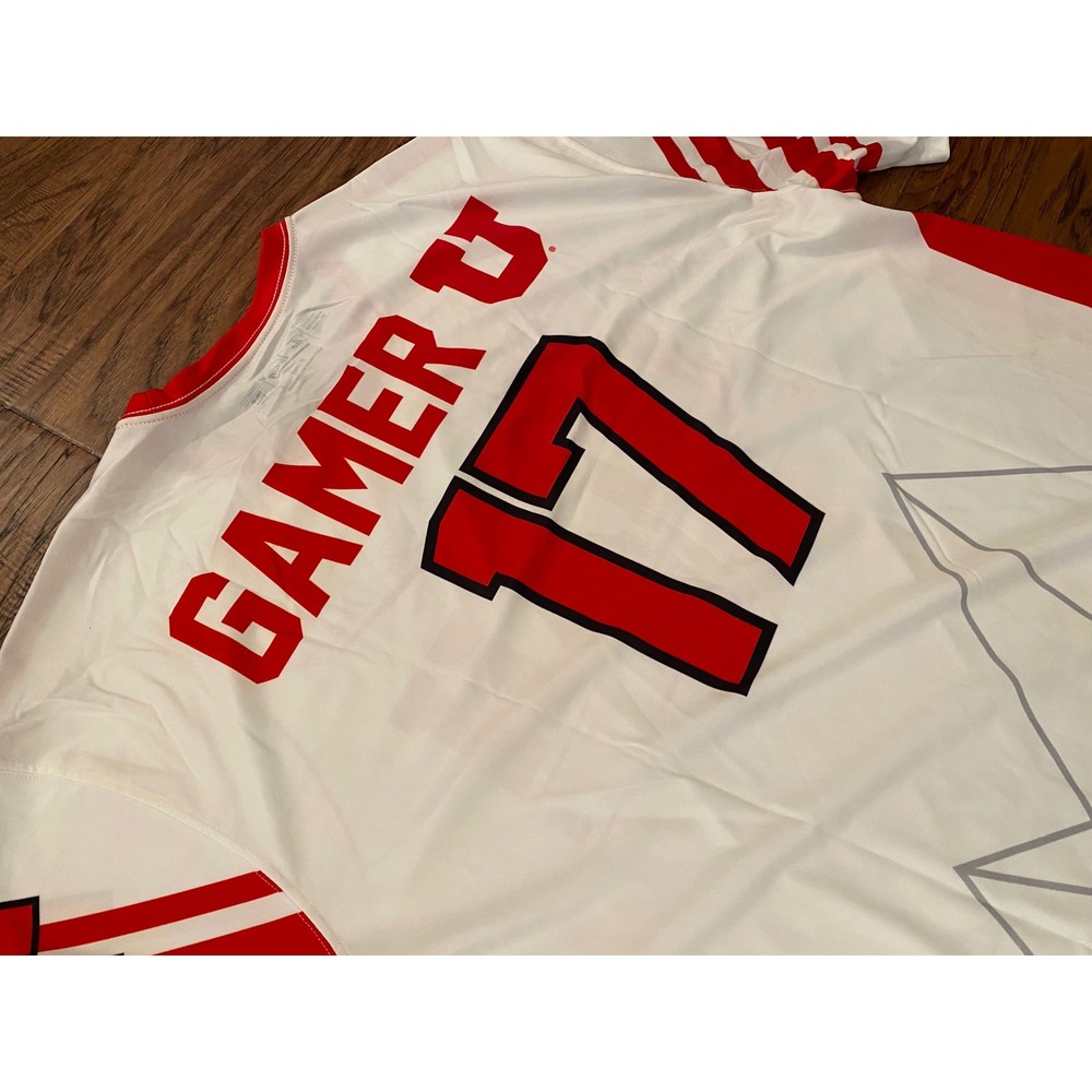 The Victory Utah Utes Esports Gamer U 17 Authentic Jersey White Red‎ Mens 2XL